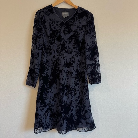 Kay Unger Velvet Patterned Long Sleeve Whimsigoth Dark Romance Party 10 - Picture 1 of 6